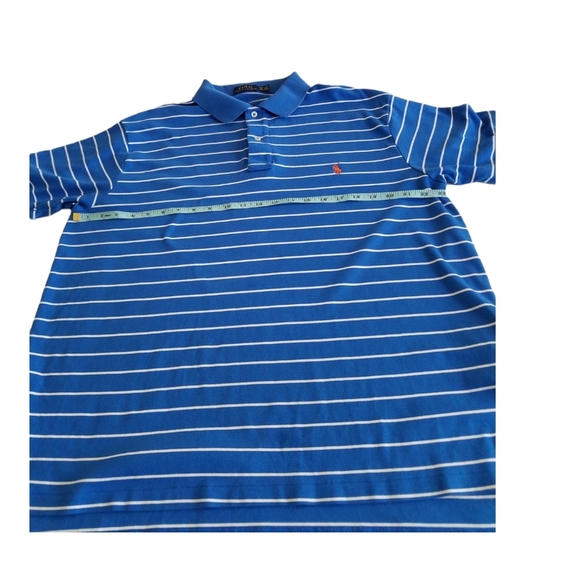 Polo Ralph Lauren Polo Shirt Blue White Stripes Size 1XB 1G Big Grand 100%cotton - Picture 3 of 8